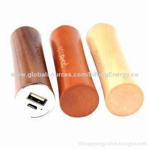 RoHS Mark Power Banks, 2,600mAh with Natural Wooden Housing, Quality Anbotek Approved